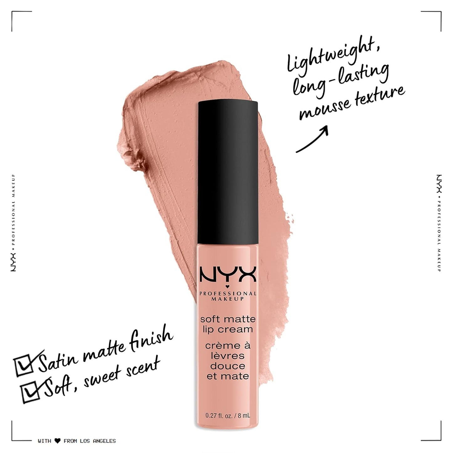 NYX Soft Matte Lip Cream, Lightweight Liquid Lipstick - Cairo (Matte Pure Nude SMLC16)