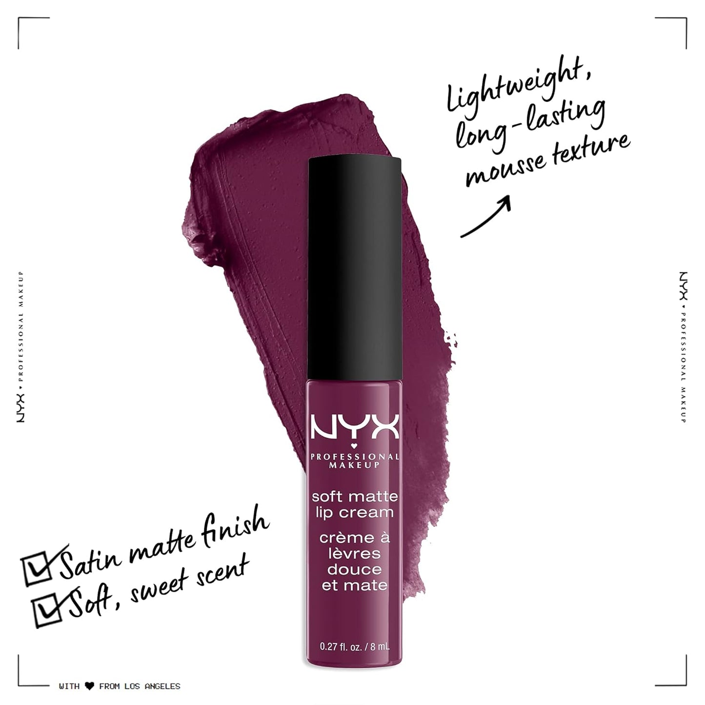 NY Soft Matte Lip Cream, Lightweight Liquid Lipstick - Transylvania (Matte Deep Violet SMLC21)